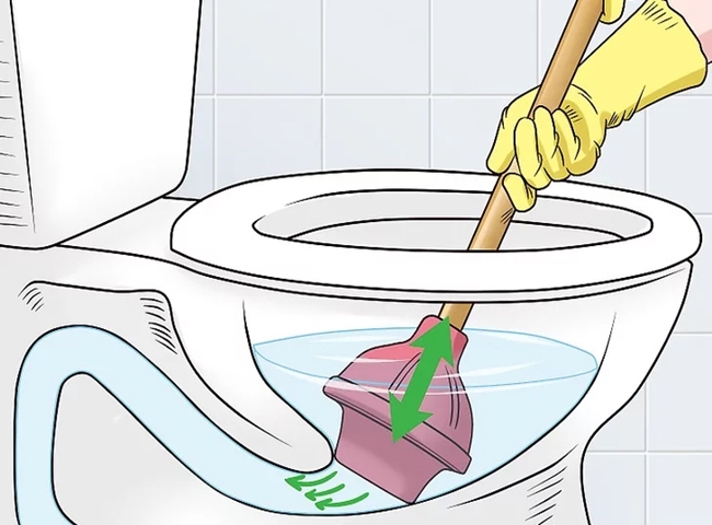 Thông bồn cầu bị tắc vật cứng bằng cách thuê dịch vụ