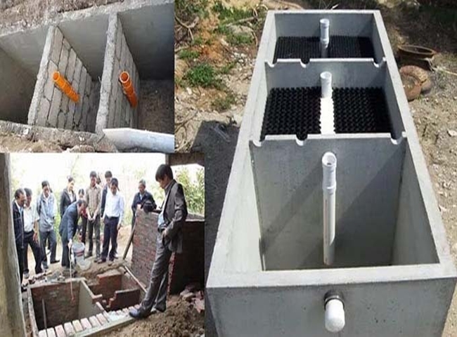 hầm cầu tự hoại 3 ngăn l&agrave;m bằng chất liệu b&ecirc; t&ocirc;ng